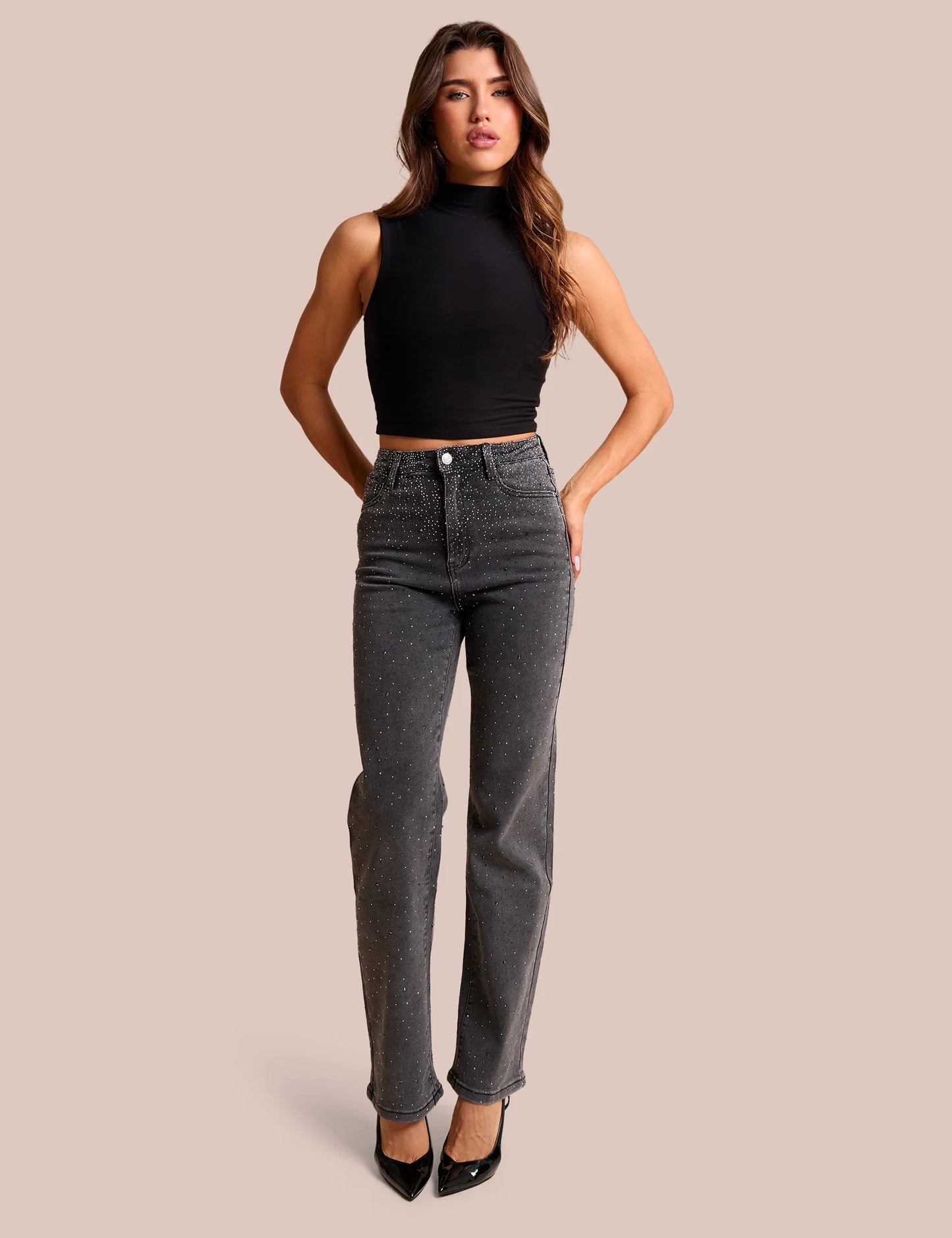 Stud Detail Denim Jeans