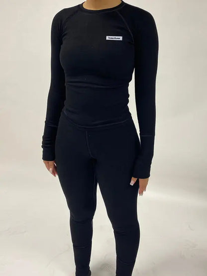 Letter Patched Two-piece Set