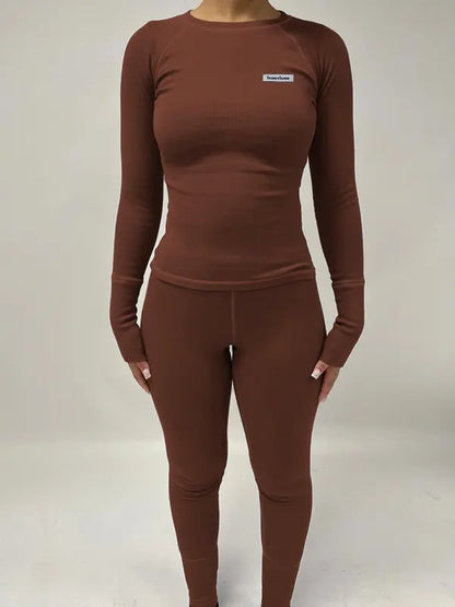 Letter Patched Two-piece Set