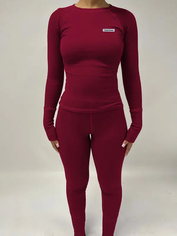 Letter Patched Two-piece Set