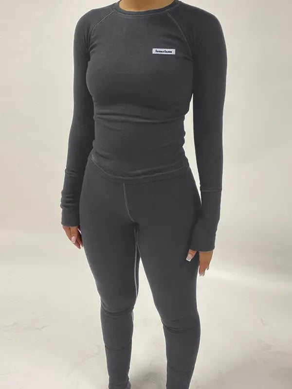 Letter Patched Two-piece Set