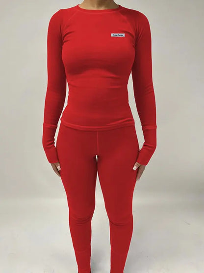 Letter Patched Two-piece Set